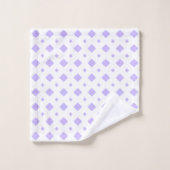 Lavender en White Diamond Pattern Bad Handdoek (Wasdoekje)