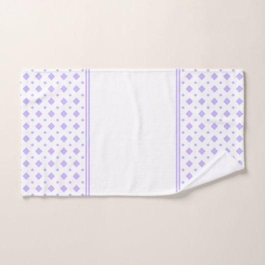 Lavender en White Diamond Pattern Bad Handdoek (Handdoek)