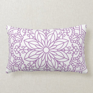 Lavender en White Floral Mandala Kussen