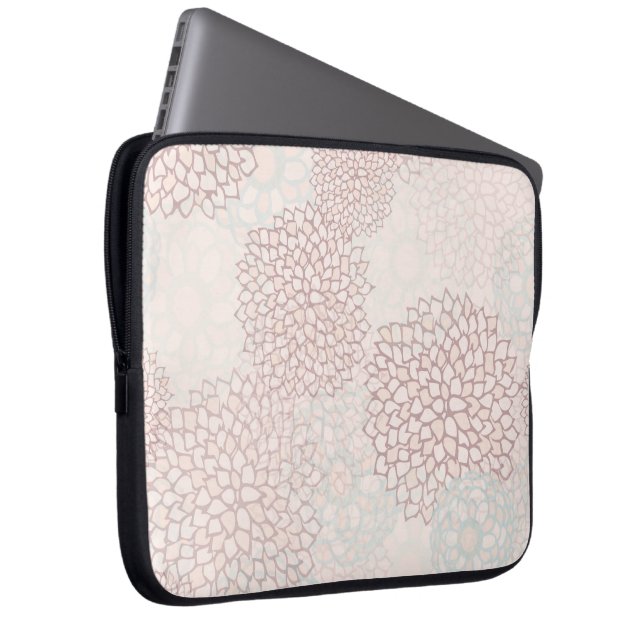Lavender en White Flower Burst Laptop Sleeve (Voorkant Rechts)