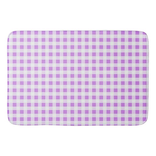 Lavender en White Gingham Badmat (Voorkant)