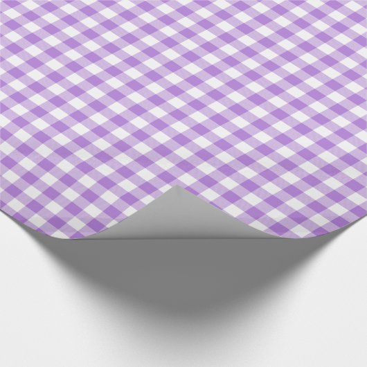 Lavender en White Gingham Cadeaupapier (Hoek)