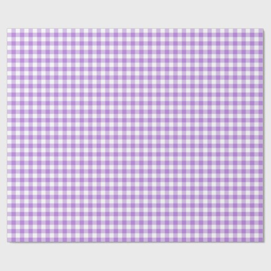 Lavender en White Gingham Cadeaupapier (Vlak)