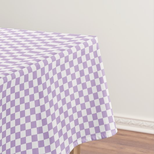 Lavender en White Gingham geborduurd Tafelkleed (Voorbeeld)