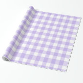 Lavender en White Gingham Pattern Country Chic Cadeaupapier (Uitgerold)