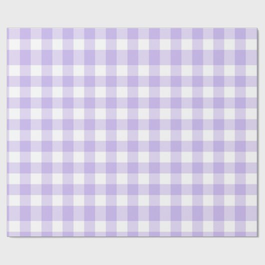 Lavender en White Gingham Pattern Country Chic Cadeaupapier (Vlak)