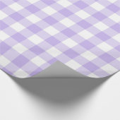 Lavender en White Gingham Pattern Country Chic Cadeaupapier (Hoek)