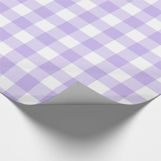 Lavender en White Gingham Pattern Country Chic Cadeaupapier (Hoek)
