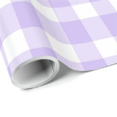 Lavender en White Gingham Pattern Country Chic Cadeaupapier (Rol Hoek)