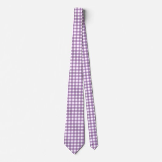 Lavender en White Gingham Stropdas (Voorkant)