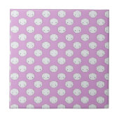Lavender en White Kat Faces Pattern Polka Dots Tegeltje (Voorkant)