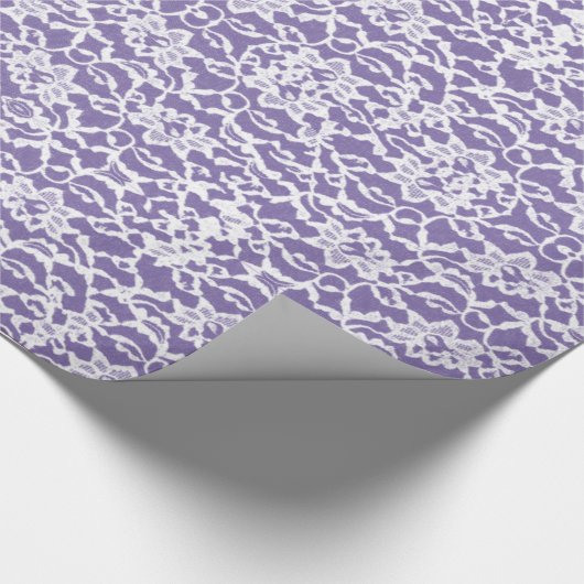 Lavender- en White Lace Wrapping Paper Cadeaupapier (Hoek)