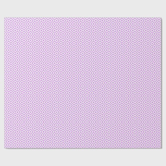 Lavender en White Meander Cadeaupapier (Vlak)