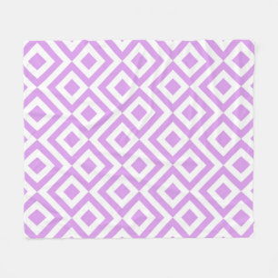 Lavender en White Meander Pattern Blanket Fleece Deken