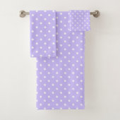 Lavender en White Polka Dots Bad Handdoek (Insitu)