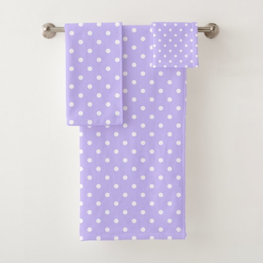 Lavender en White Polka Dots Bad Handdoek (Insitu)