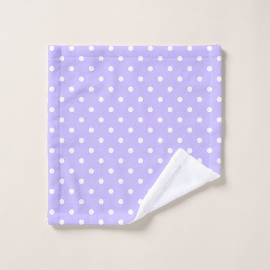 Lavender en White Polka Dots Bad Handdoek (Wasdoekje)