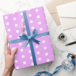 Lavender en White Polka Dots Cadeaupapier