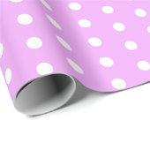 Lavender en White Polka Dots Cadeaupapier (Rol Hoek)