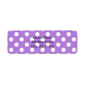 Lavender en White Polka Dots Etiket (Voorkant)