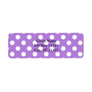 Lavender en White Polka Dots Etiket