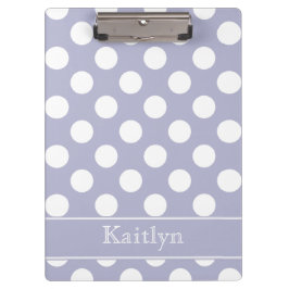 Lavender en White Polka Dots Personalized Klembord