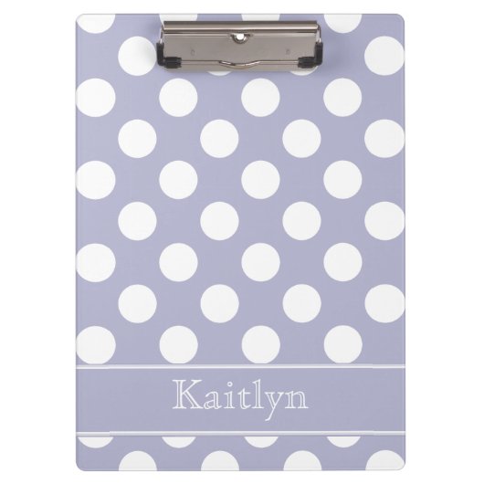 Lavender en White Polka Dots Personalized Klembord (Voorkant)