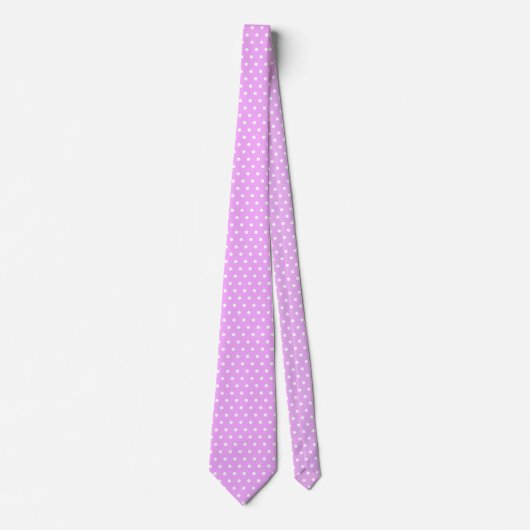 Lavender en White Polka Dots Stropdas (Voorkant)