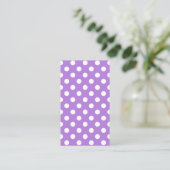 Lavender en White Polka Dots Visitekaartje (Staand voorkant)