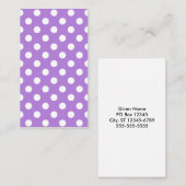 Lavender en White Polka Dots Visitekaartje (Voorkant / Achterkant)