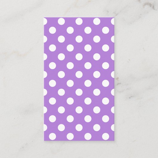 Lavender en White Polka Dots Visitekaartje (Voorkant)