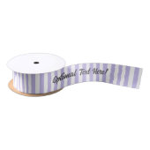 Lavender en White Stripes + Uw bericht / Naam Satijnen Lint (Spoel)