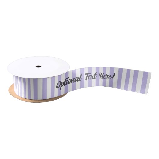 Lavender en White Stripes + Uw bericht / Naam Satijnen Lint (Spoel)
