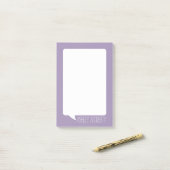 Lavender en White Talk Bubble Persoonlijke naam Post-it® Notes (Op bureau)