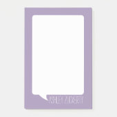 Lavender en White Talk Bubble Persoonlijke naam Post-it® Notes (Voorkant)