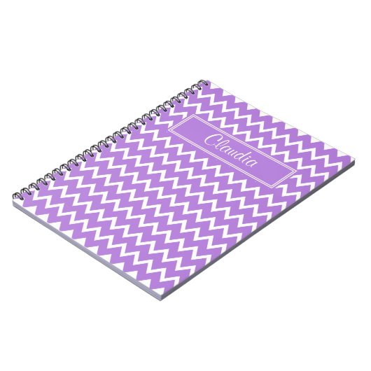 Lavender en White Zigzag Pattern Notitieboek (Linkerzijde)