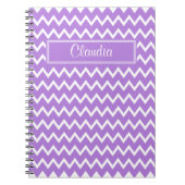Lavender en White Zigzag Pattern Notitieboek (Voorkant)