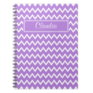 Lavender en White Zigzag Pattern Notitieboek