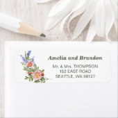 Lavender en Wildbloemen Rustic Wedding Address Etiket (Insitu)