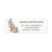 Lavender en Wildbloemen Rustic Wedding Address Etiket (Voorkant)