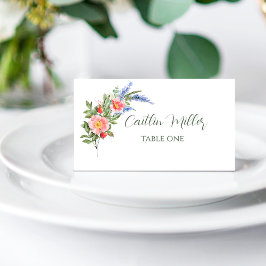 Lavender en wilde bloemen Rustic Wedding Place Car Plaatskaartje