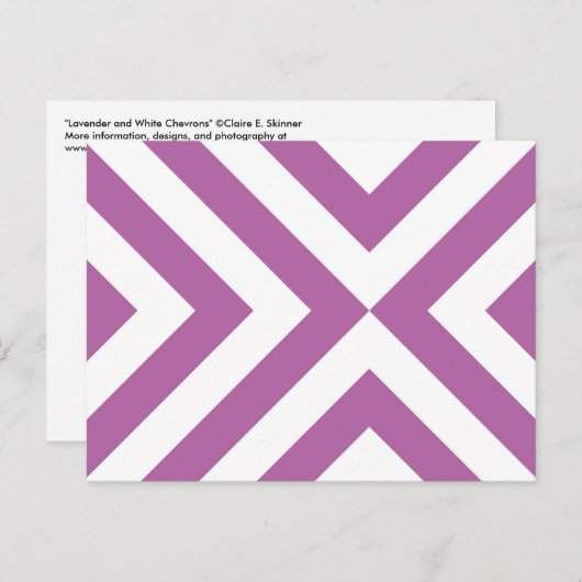 Lavender en Witte Chevrons Briefkaart (Voorkant / Achterkant)