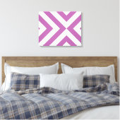 Lavender en Witte Chevrons Canvas Afdruk (Insitu (Slaapkamer))