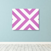 Lavender en Witte Chevrons Canvas Afdruk (Insitu (Houten vloer))