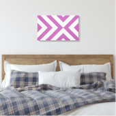 Lavender en Witte Chevrons Canvas Afdruk (Insitu (Slaapkamer))