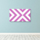 Lavender en Witte Chevrons Canvas Afdruk (Insitu (Houten vloer))