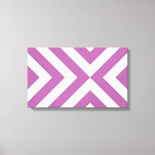 Lavender en Witte Chevrons Canvas Afdruk (Voorkant)