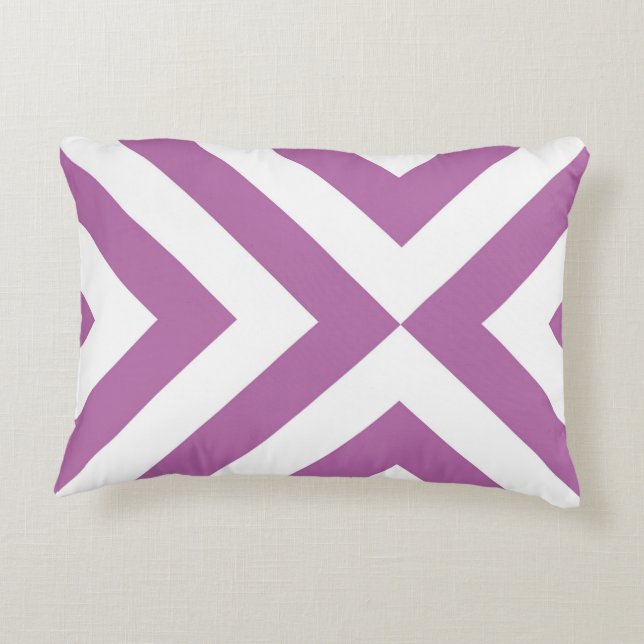 Lavender en Witte Chevrons Decoratief Kussen (Achterkant)