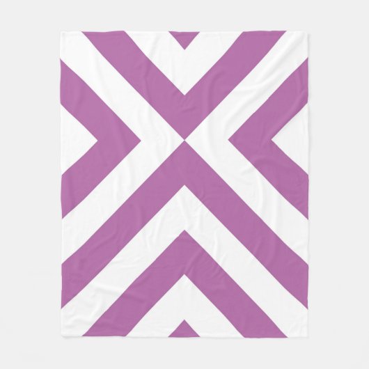 Lavender en Witte Chevrons Fleece Deken (Voorkant)