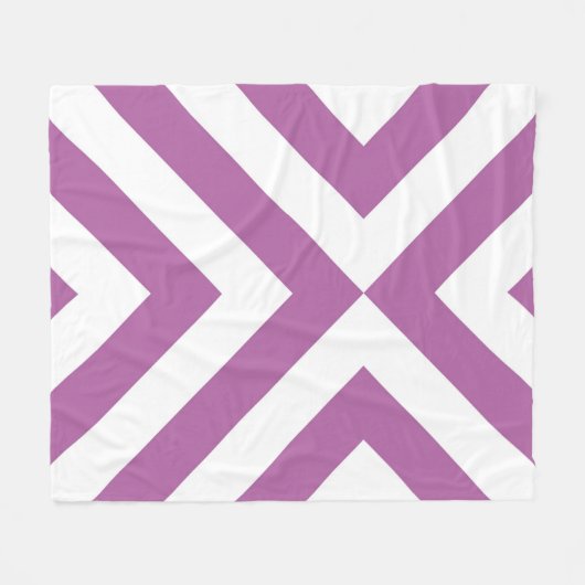 Lavender en Witte Chevrons Fleece Deken (Voorkant (Horizontaal))